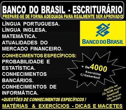 Apostila Banco Do Brasil Escriturario Teoria 4 000 Exercicios Concurso 2018 Editora Multimidia