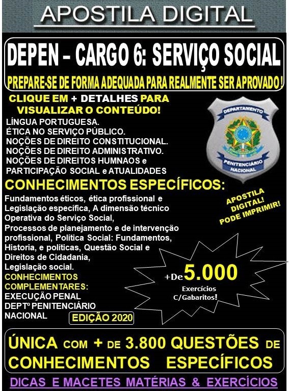 Apostila Assembleia Legislativa Ro Download Gratis Apostila Depen Especialista Cargo 6 Servico Social Teoria