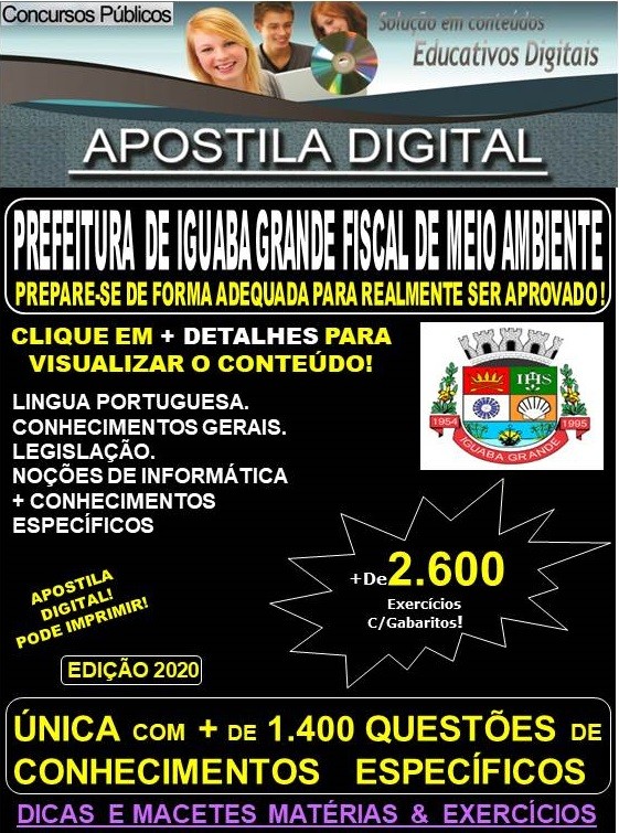 Apostila Fiscal Do Meio Ambiente Download Apostila Prefeitura De Iguaba Grande Rj Fiscal De Meio Ambiente